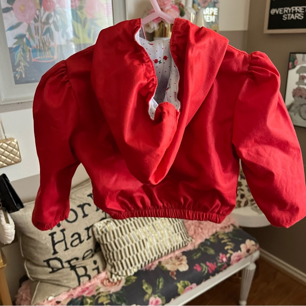 Vintage Oshkosh red zip jacket size 12M - Picture 6 of 9